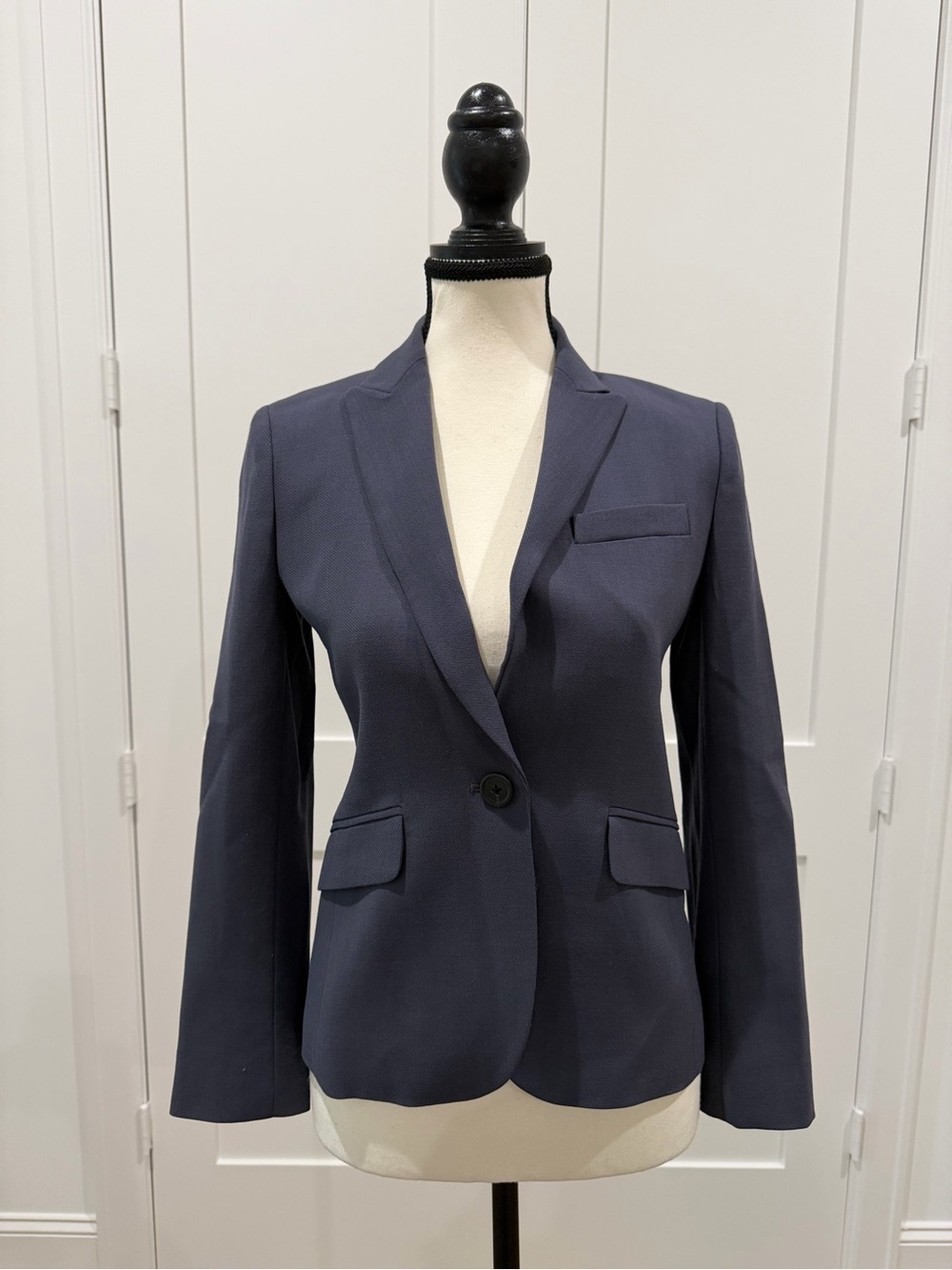 J.Crew Women’s 0P Navy Blue Wool One Button Blazer Jacket